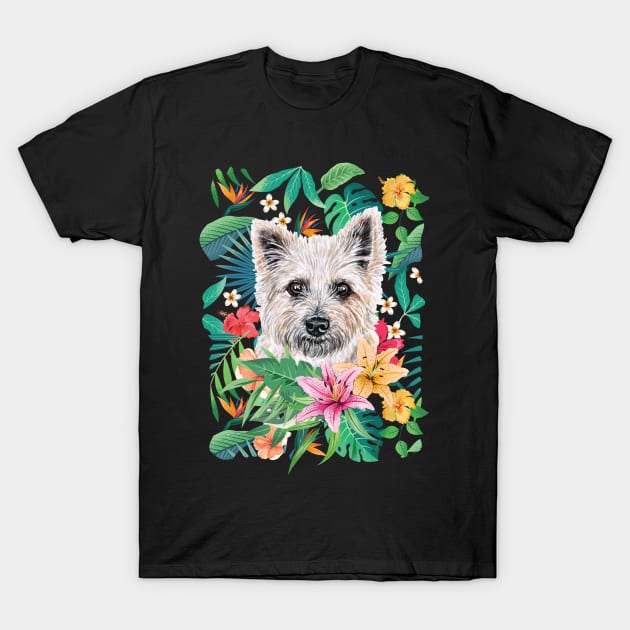 Tropical Cairn terrier T-Shirt by LulululuPainting